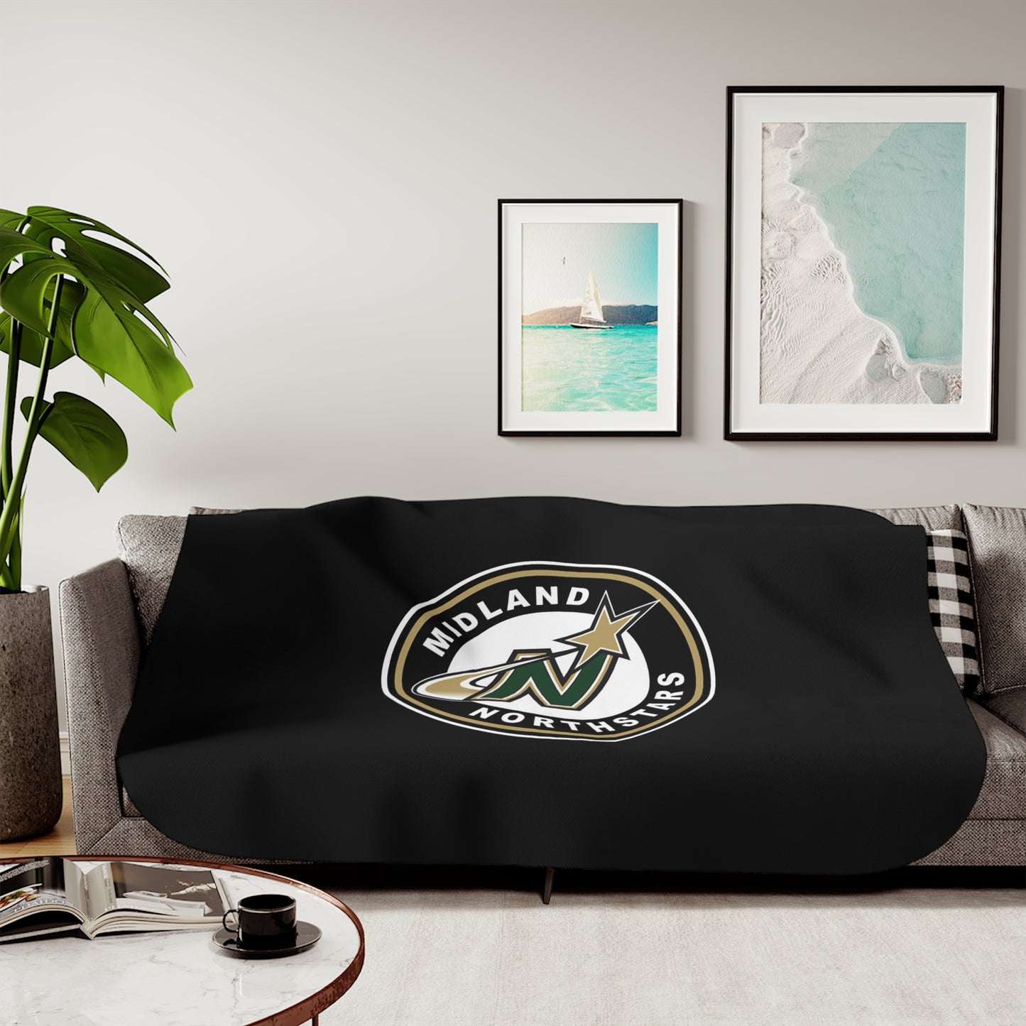 Northstars Logo Sherpa Blanket - Black