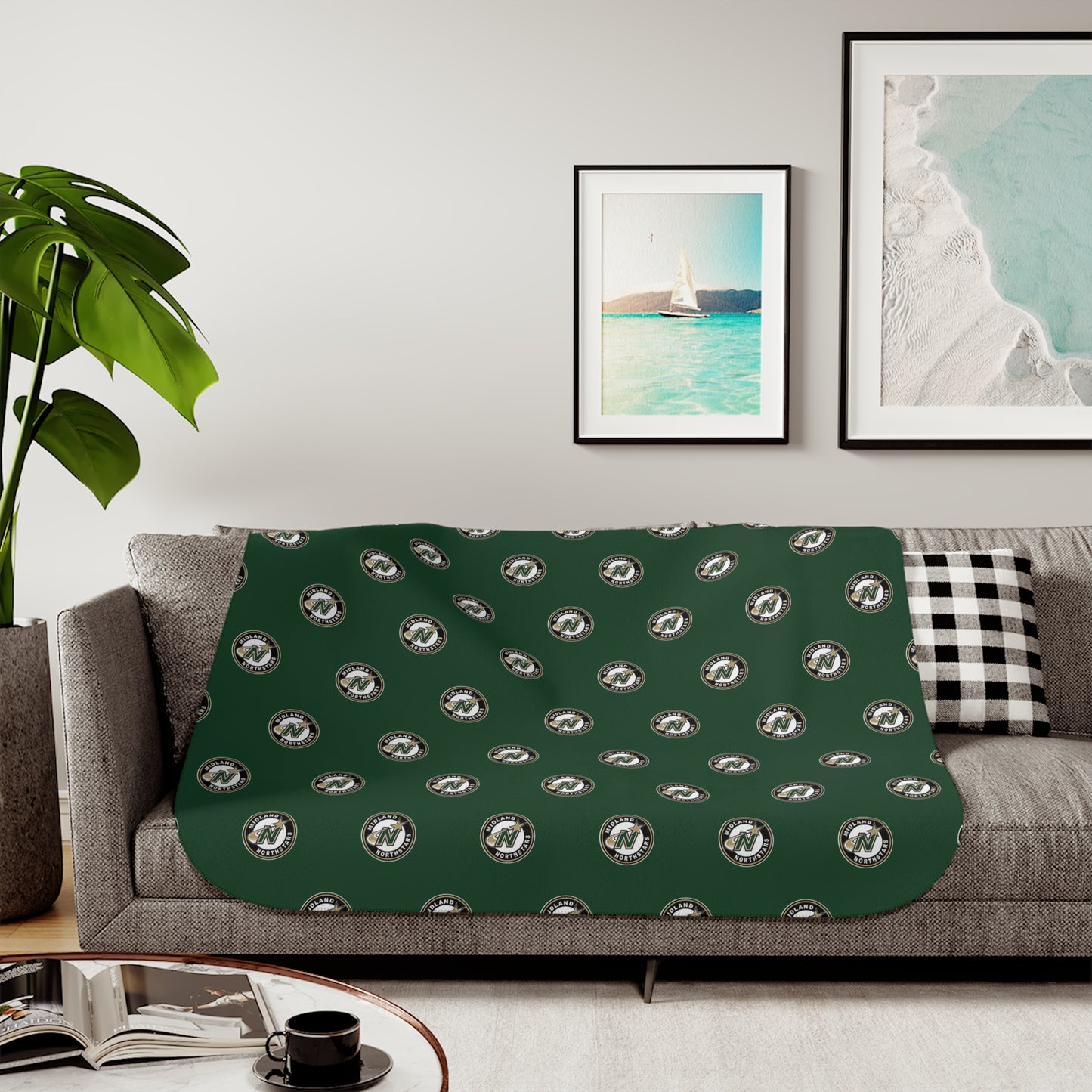 Northstars Logo Sherpa Blanket - Green