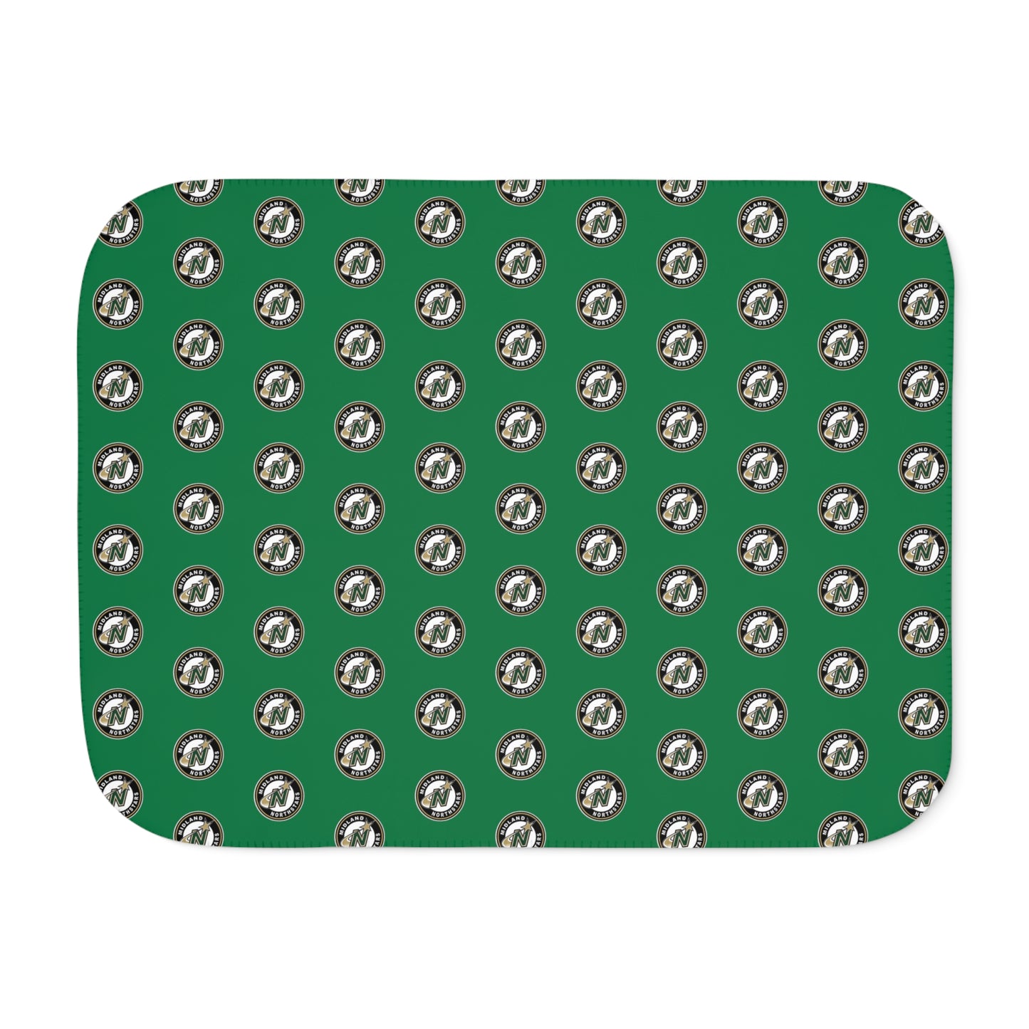 Northstars Logo Pattern Sherpa Blanket - "Spring League" Green