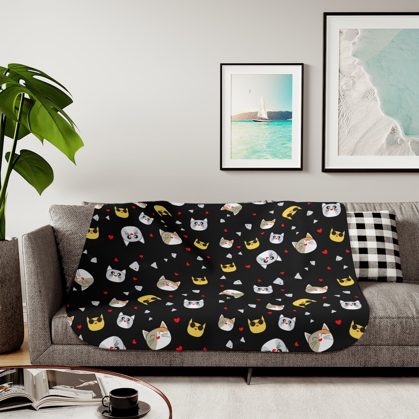 Cats Sherpa Blanket
