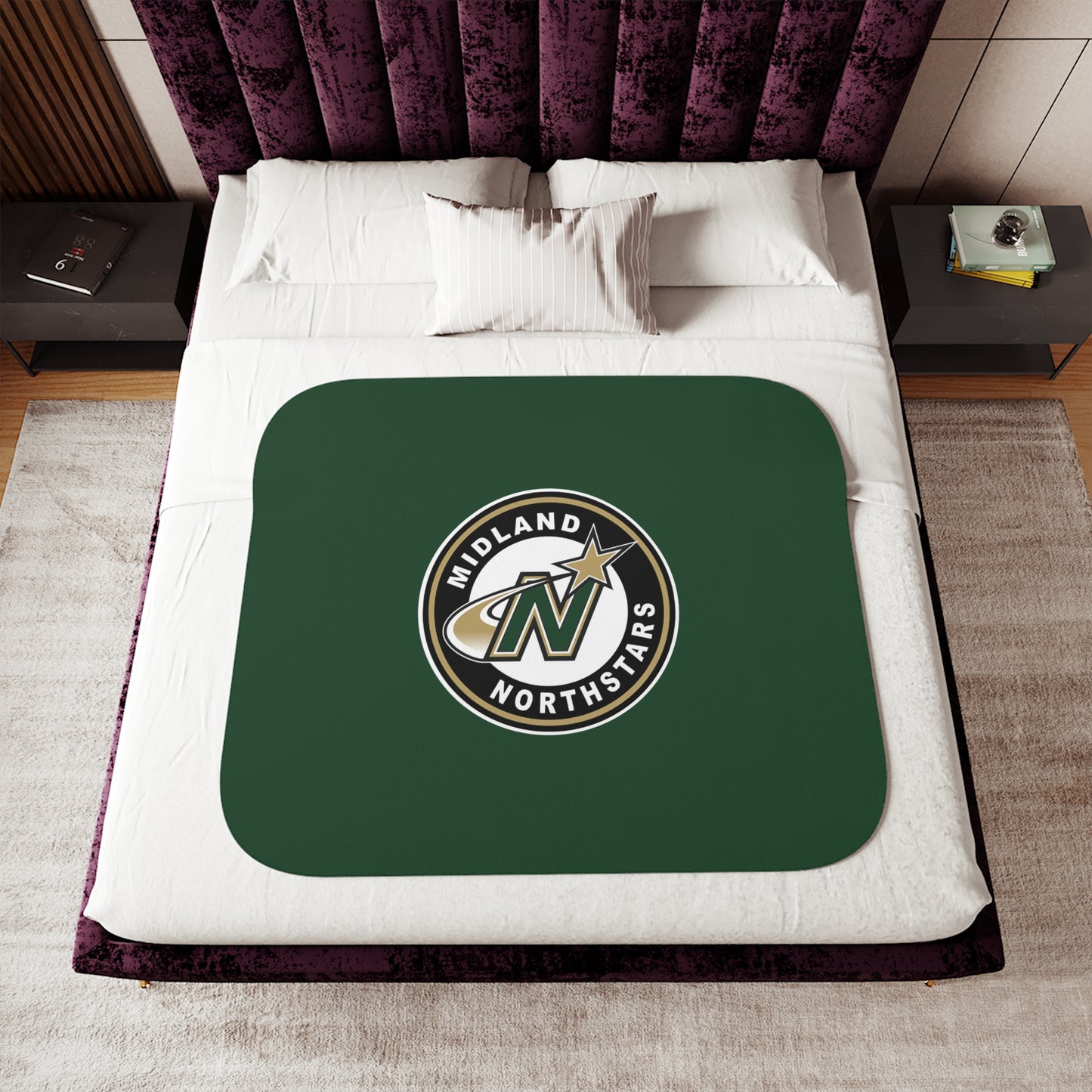 Northstars Logo Sherpa Blanket - Green