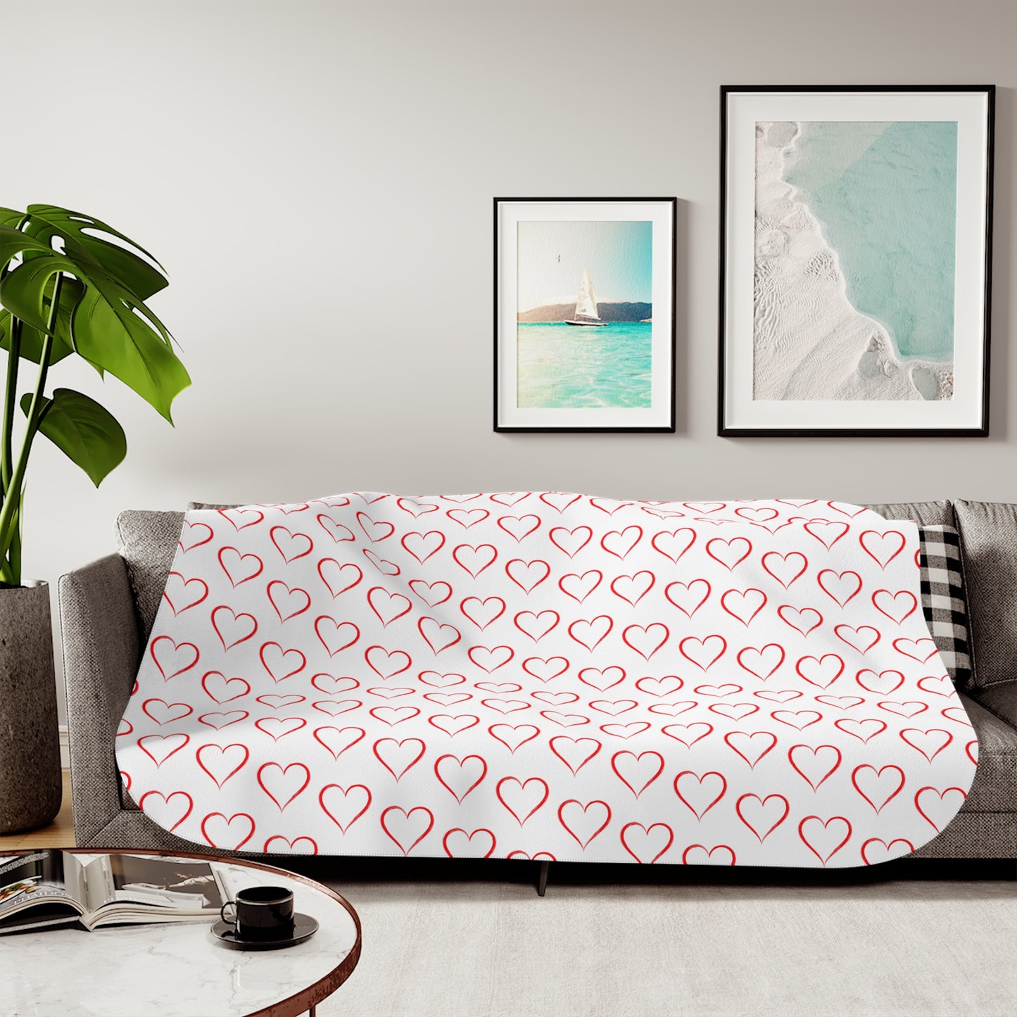 Hearts Sherpa Blanket