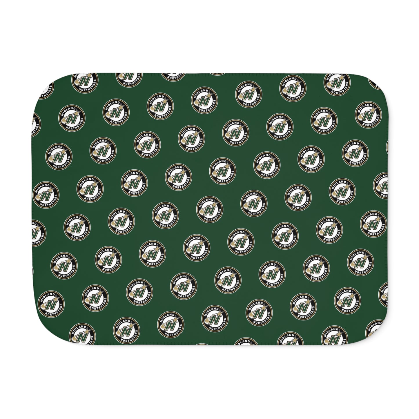 Northstars Logo Pattern Sherpa Blanket - Green