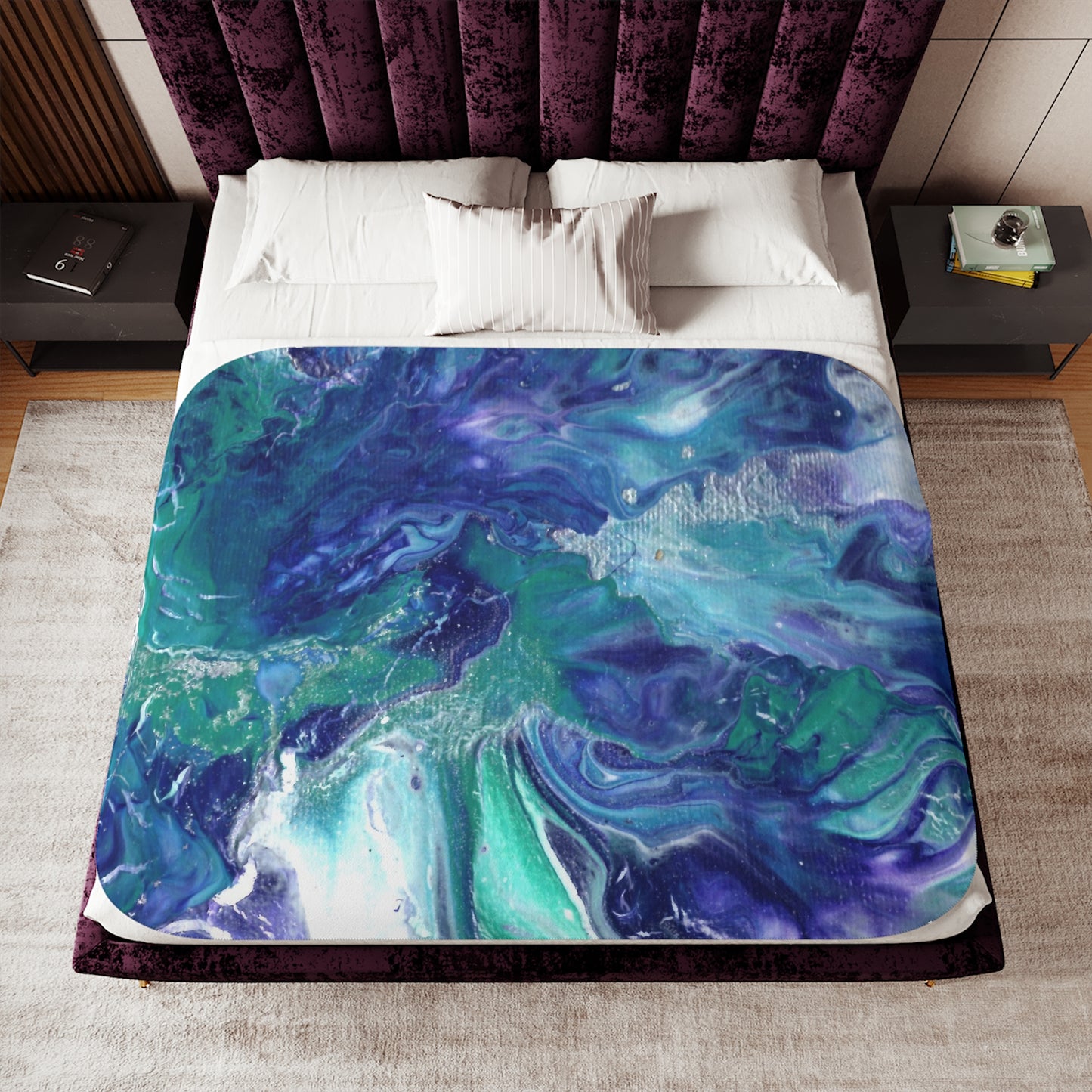 Blue Swirl Sherpa Blanket