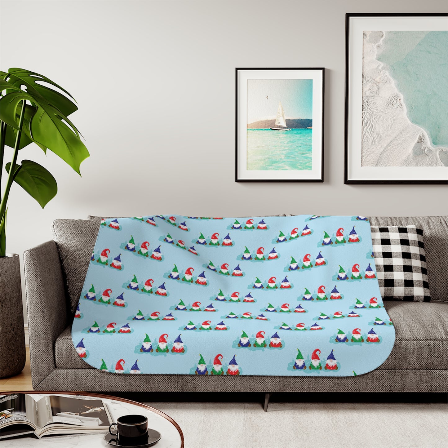 Gnome for the Holidays Sherpa Blanket