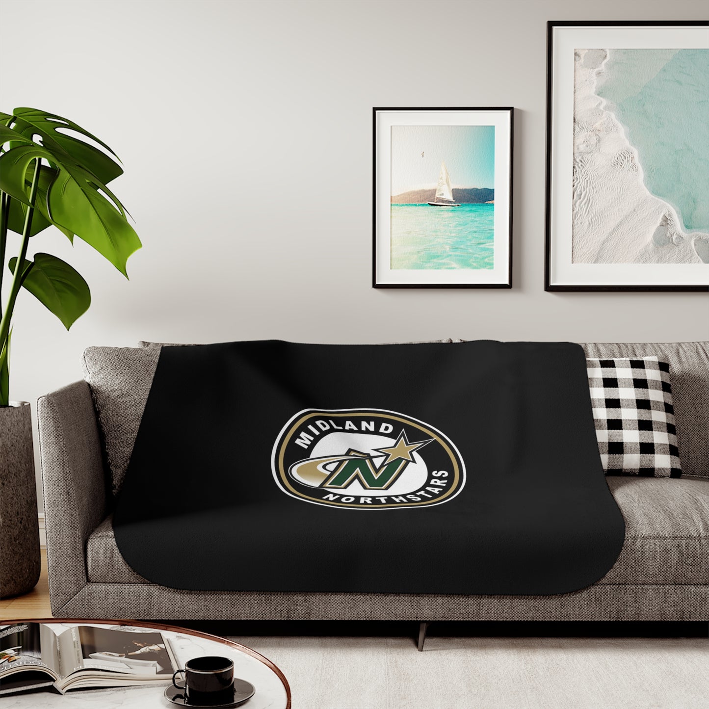 Northstars Logo Sherpa Blanket - Black