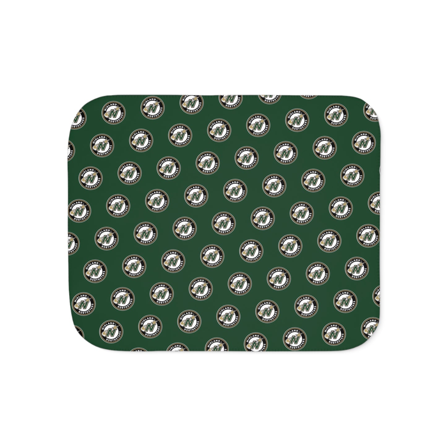 Northstars Logo Pattern Sherpa Blanket - Green