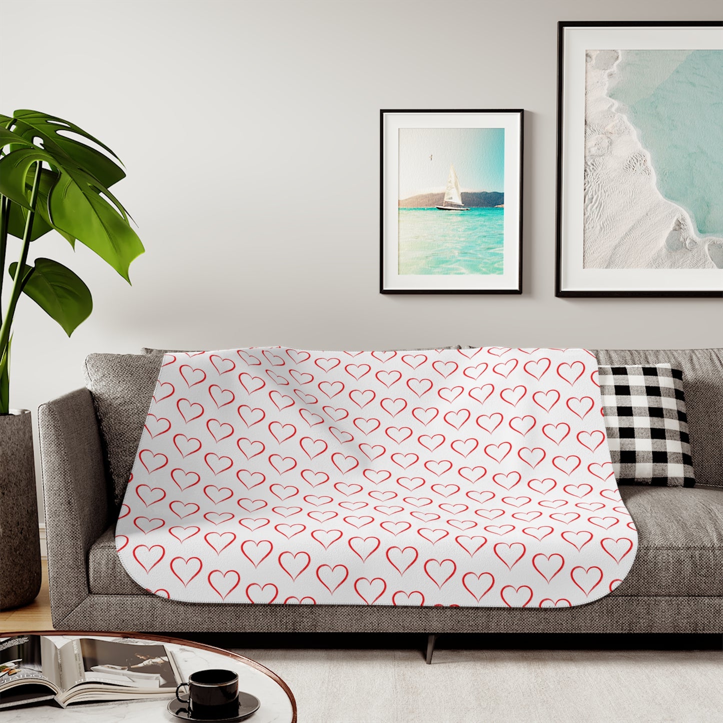 Hearts Sherpa Blanket