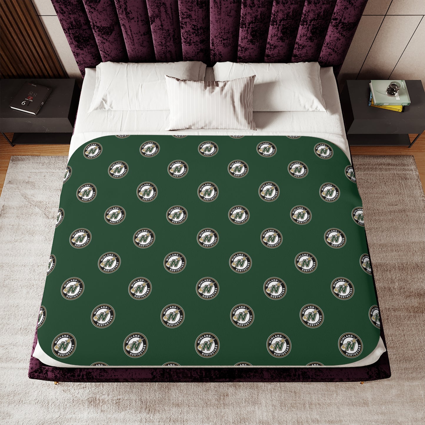 Copy of Northstars Logo Sherpa Blanket - Green