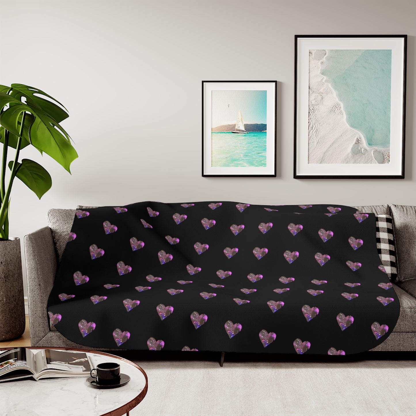 Galaxy Heart Sherpa Blanket