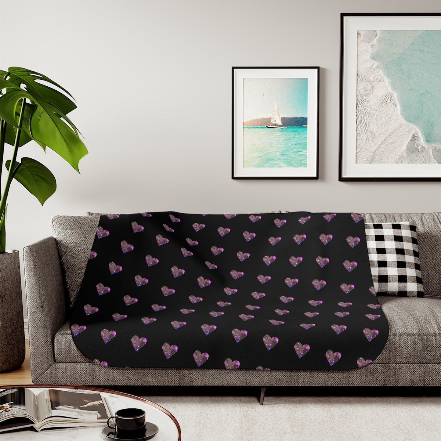 Galaxy Heart Sherpa Blanket