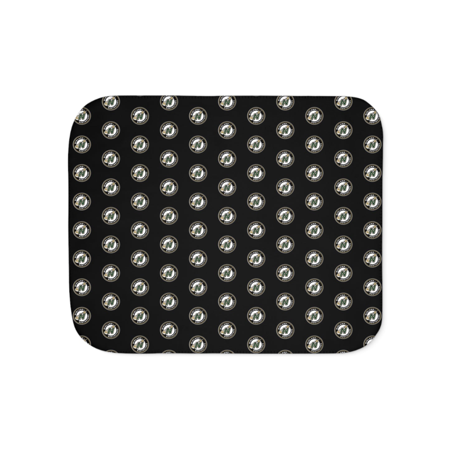 Northstars Logo Pattern Sherpa Blanket - Black