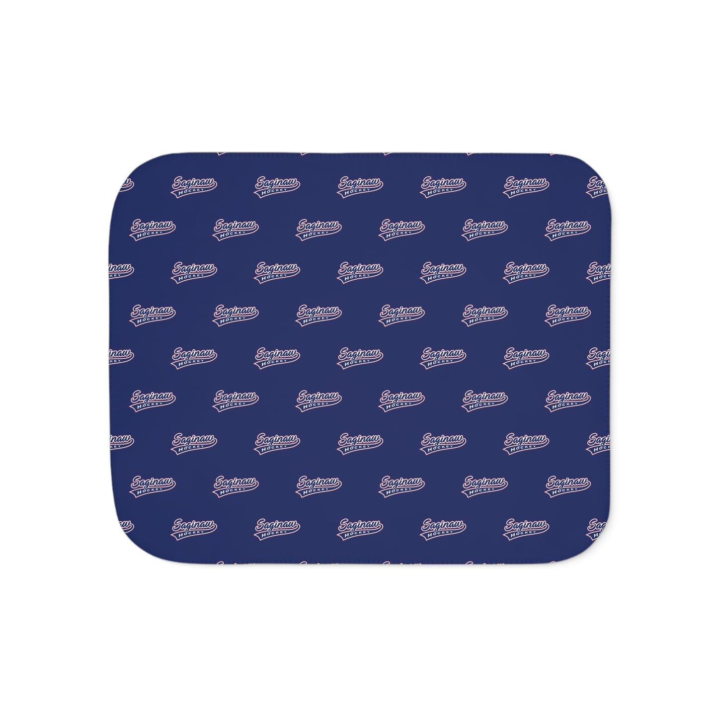 Saginaw Logo Pattern Sherpa Blanket - Blue