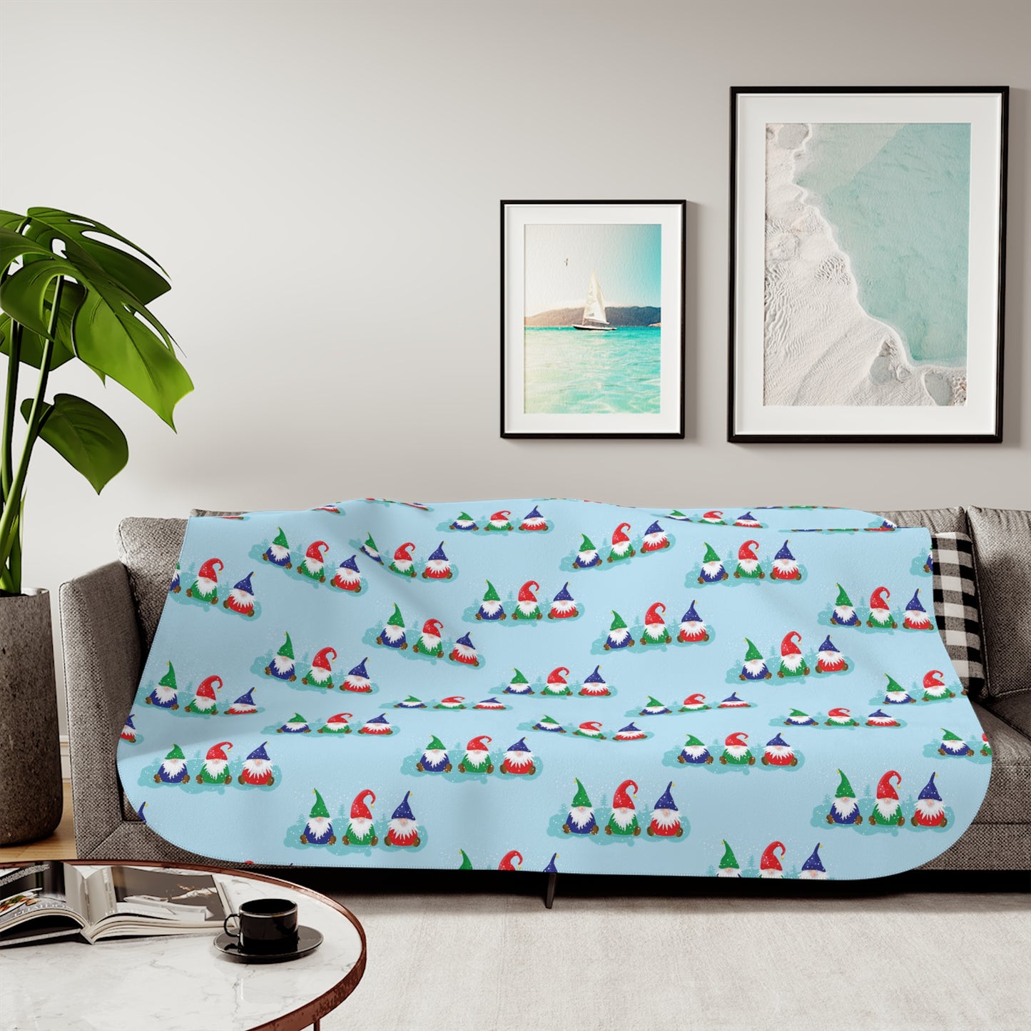 Gnome for the Holidays Sherpa Blanket