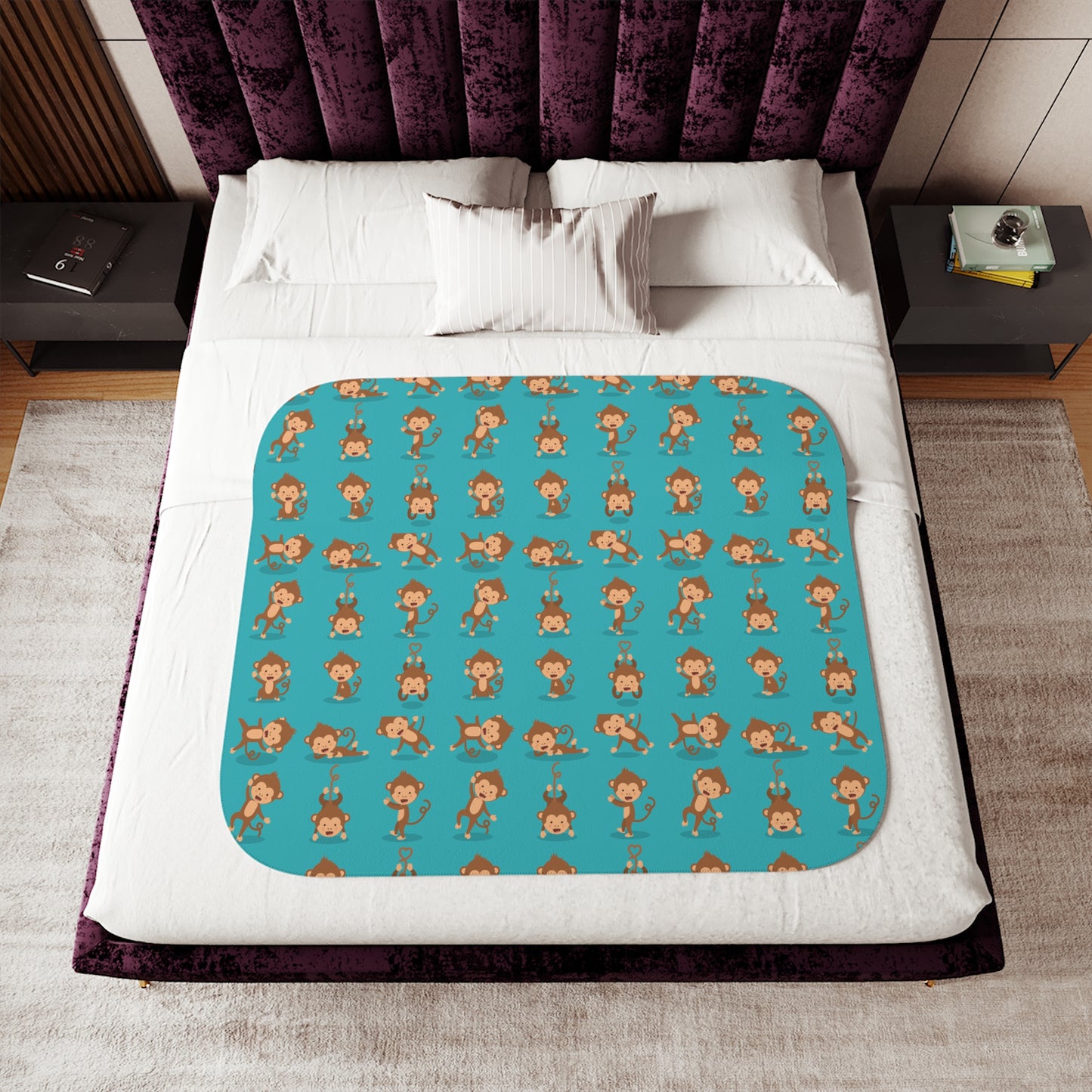 Silly Monkeys Sherpa Blanket