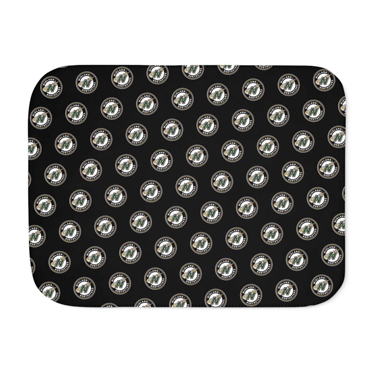 Northstars Logo Pattern Sherpa Blanket - Black