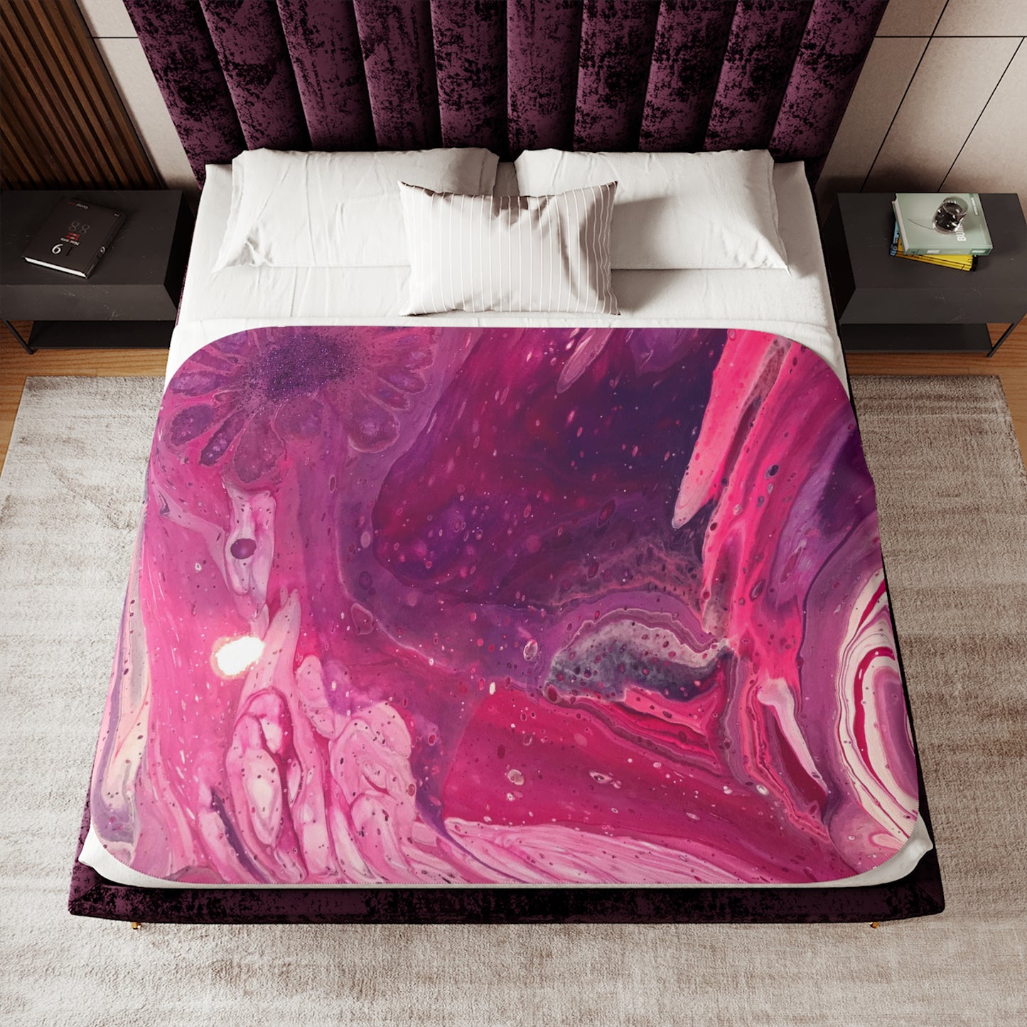 Pink Swirl Sherpa Blanket