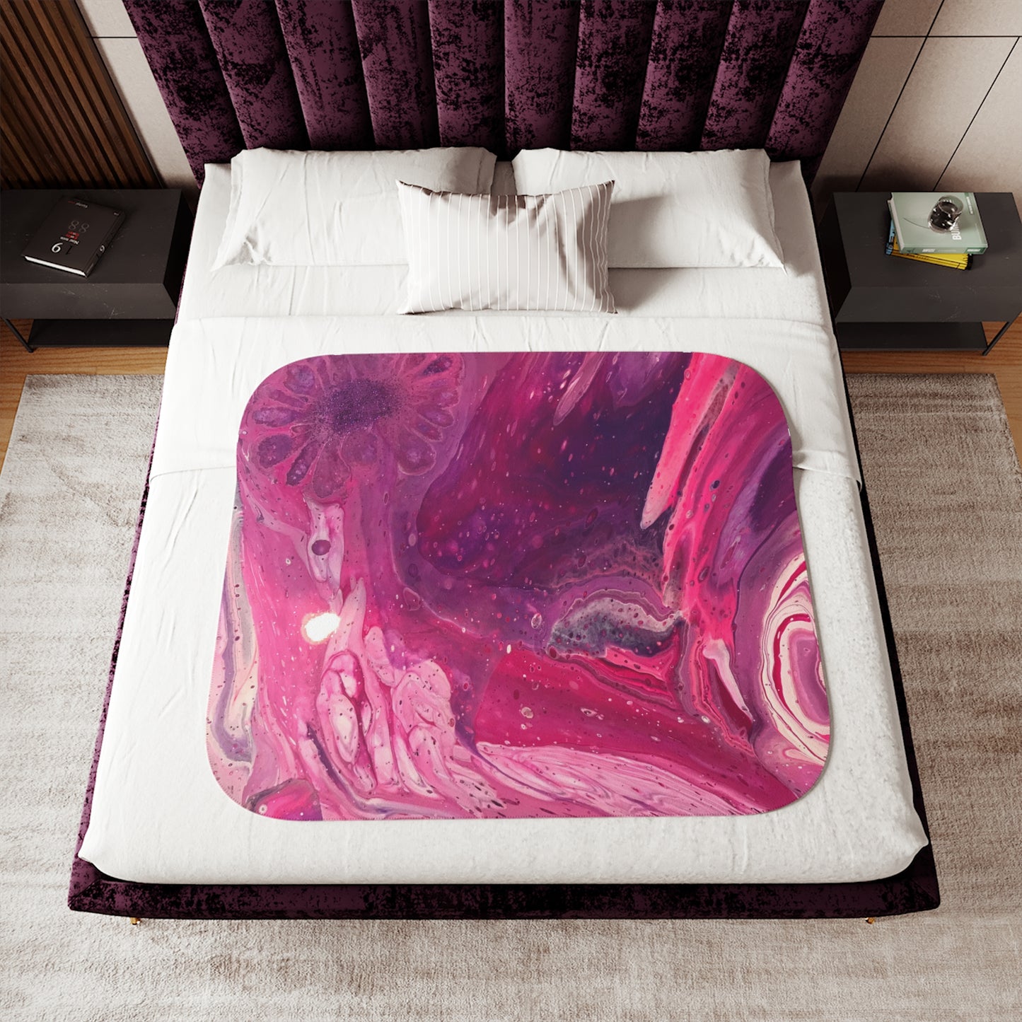 Pink Swirl Sherpa Blanket