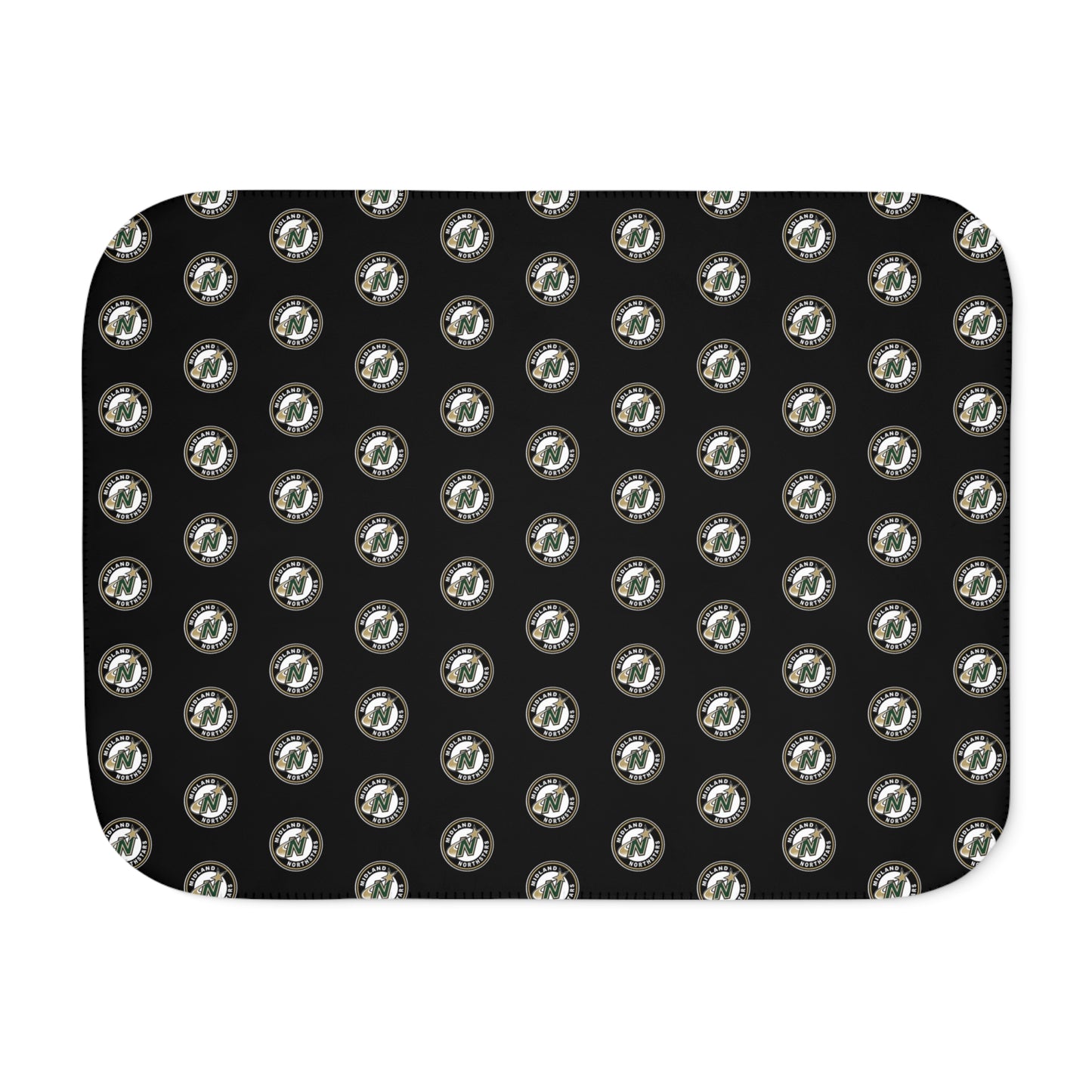 Northstars Logo Pattern Sherpa Blanket - Black