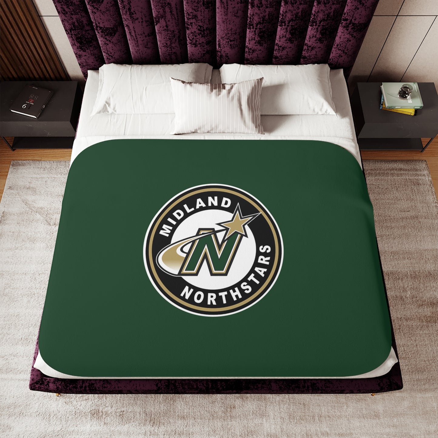 Northstars Logo Sherpa Blanket - Green