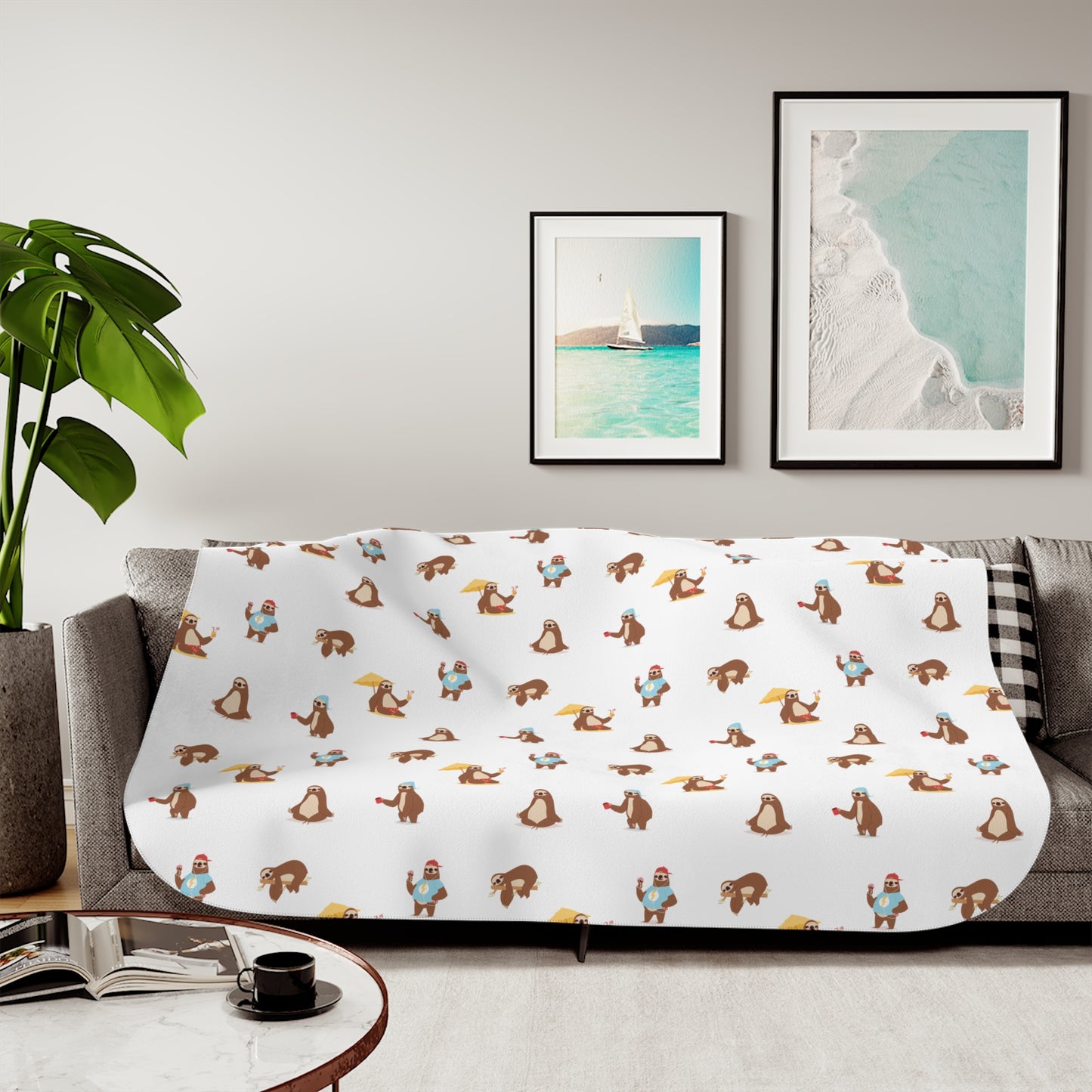 Sweet and Slothy Sherpa Blanket