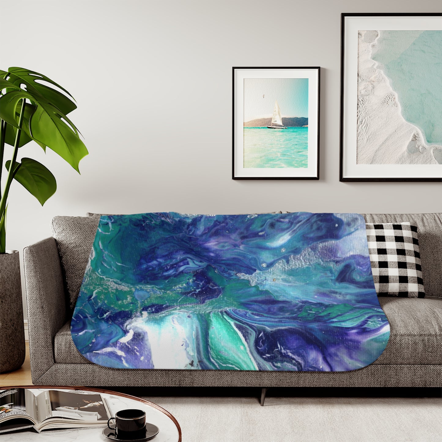 Blue Swirl Sherpa Blanket