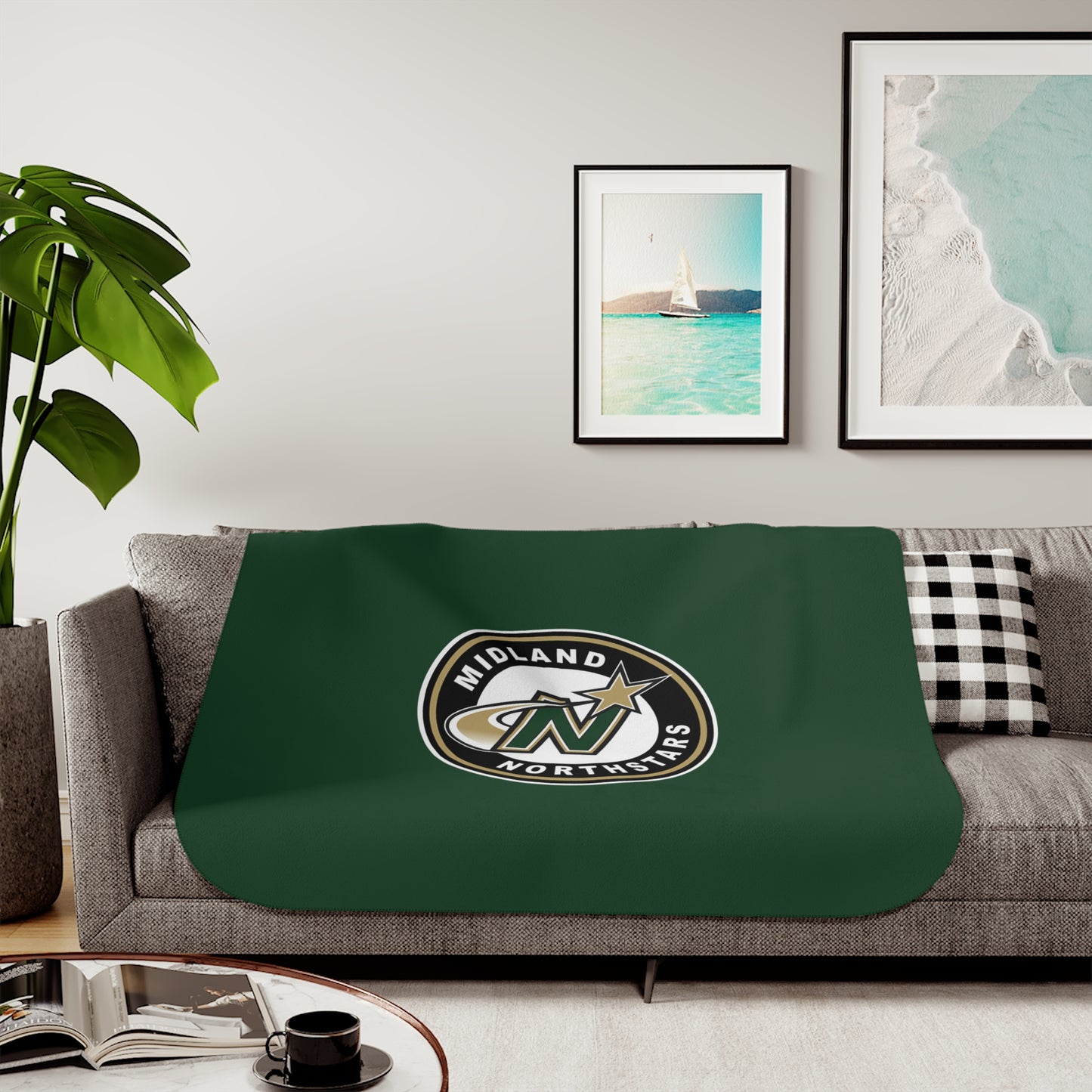 Northstars Logo Sherpa Blanket - Green