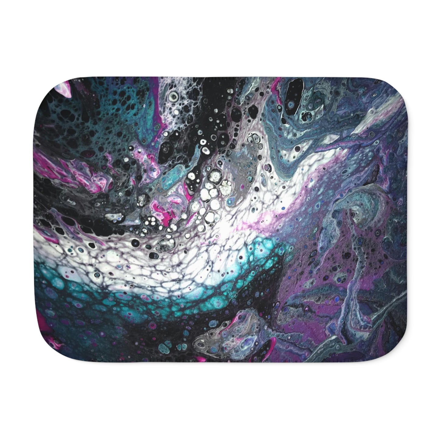 Exclusive! Go With the Flow Paint Pour Art Sherpa Blanket