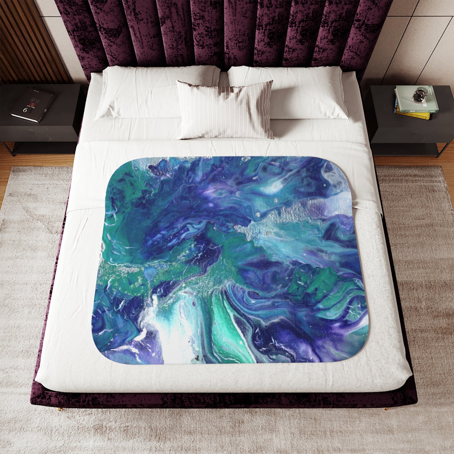 Blue Swirl Sherpa Blanket