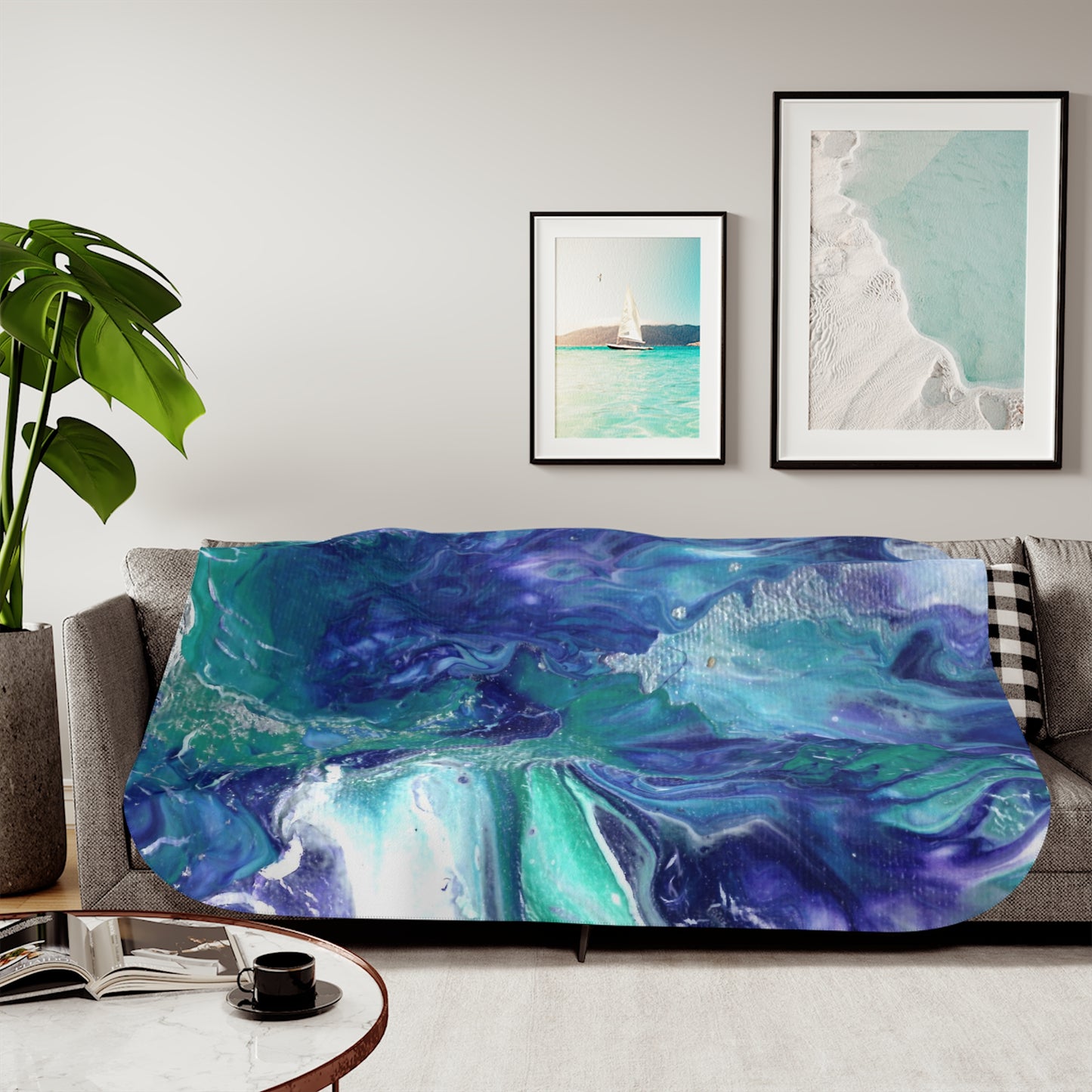 Blue Swirl Sherpa Blanket