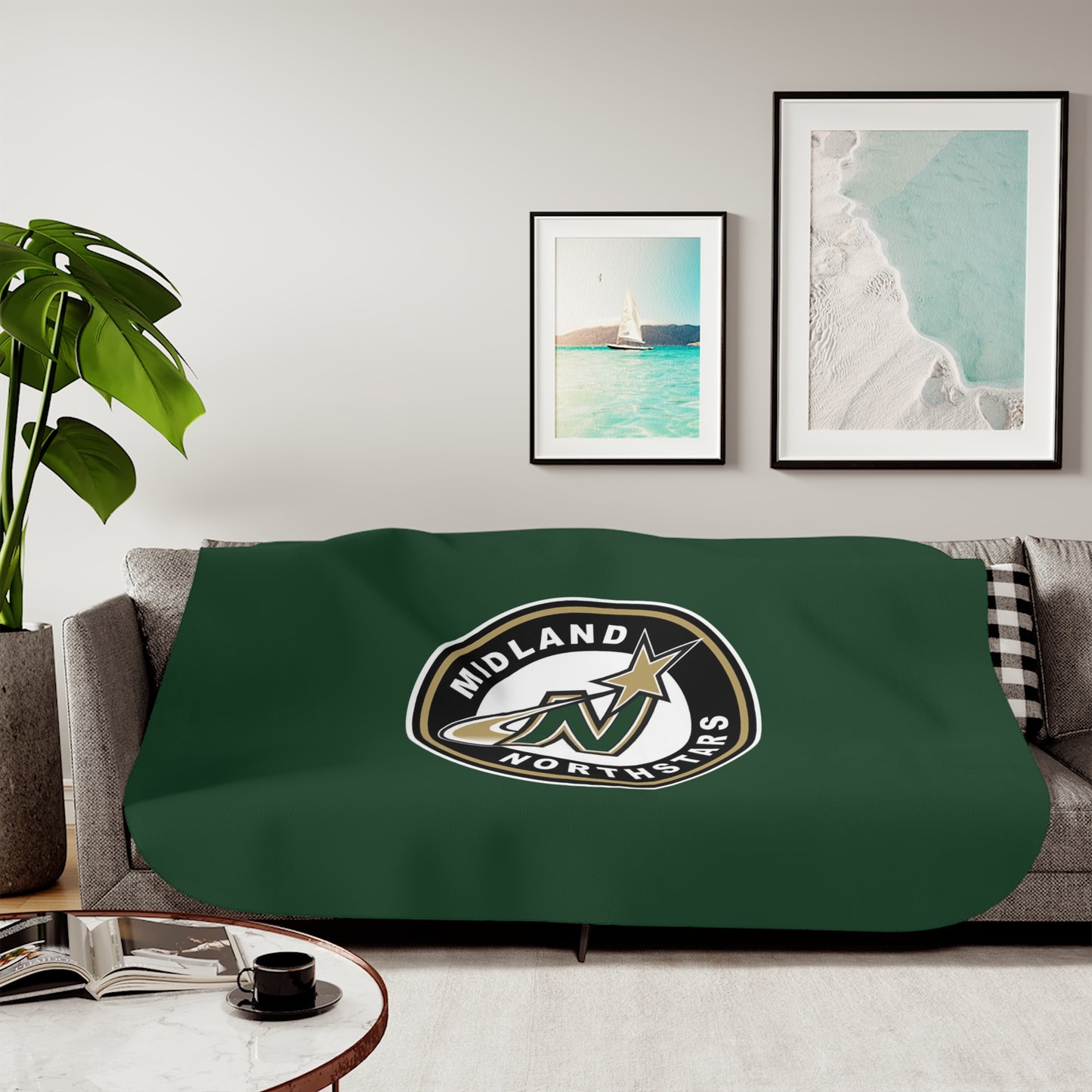 Northstars Logo Sherpa Blanket - Green