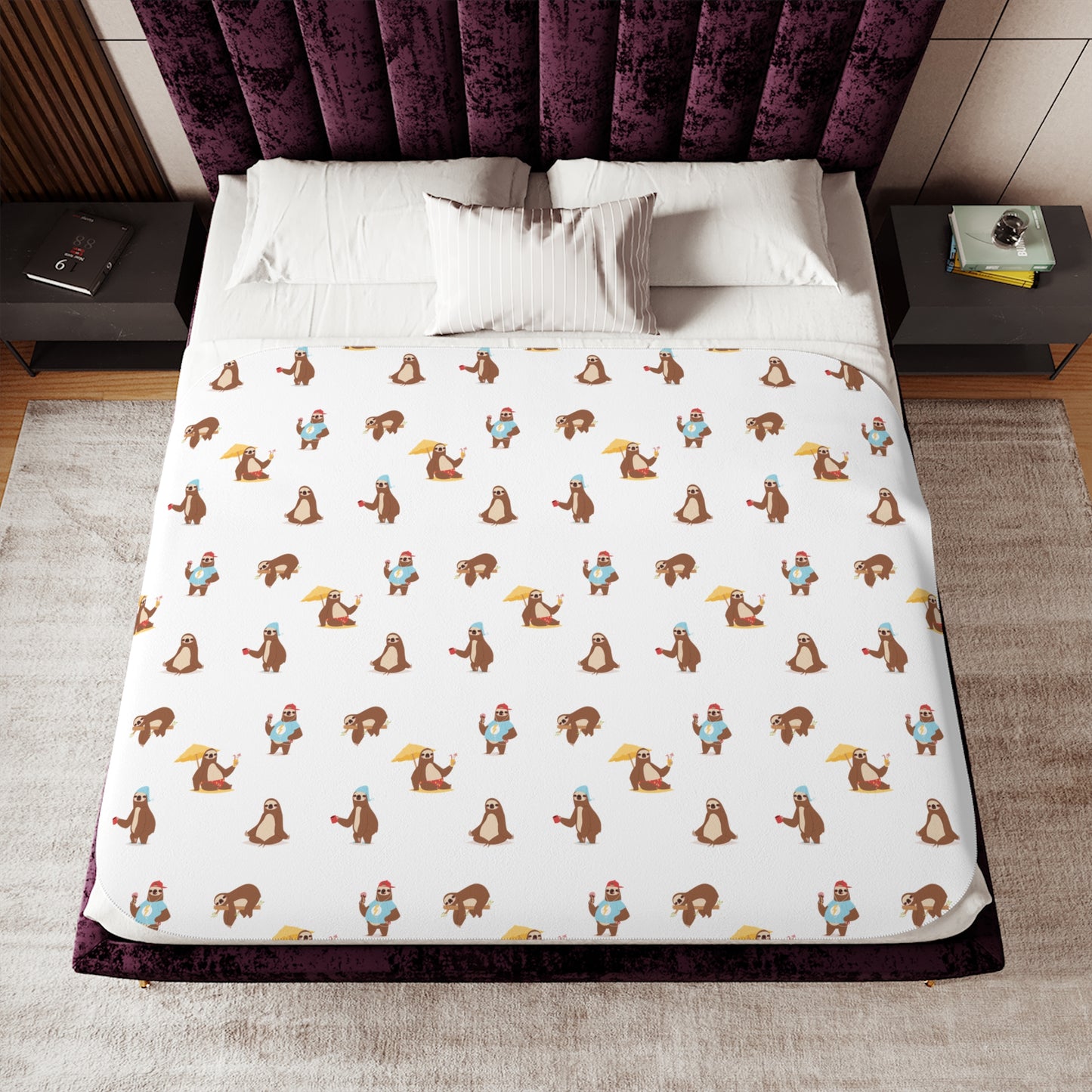 Sweet and Slothy Sherpa Blanket