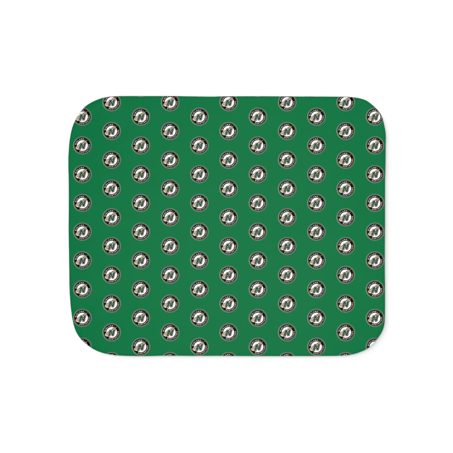 Northstars Logo Pattern Sherpa Blanket - "Spring League" Green