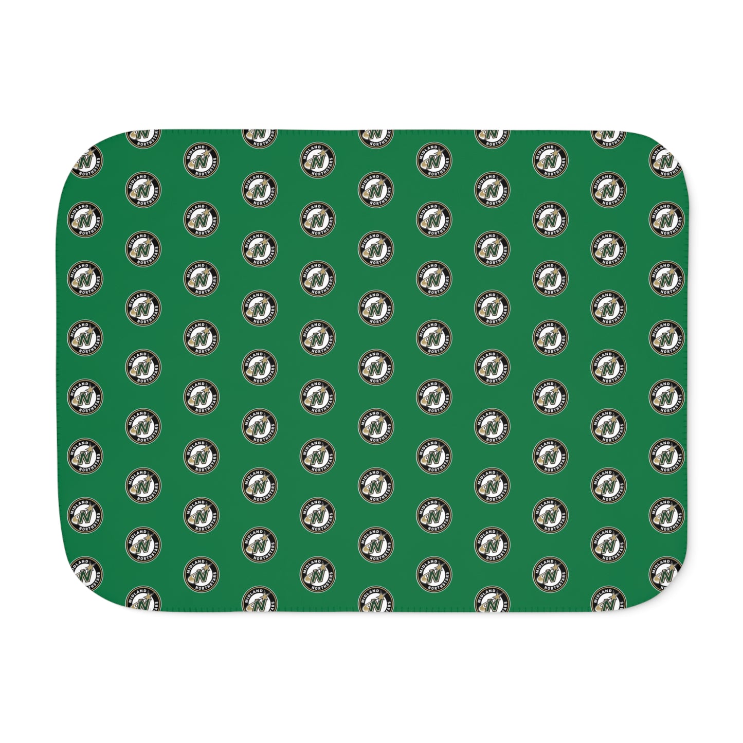Northstars Logo Pattern Sherpa Blanket - "Spring League" Green