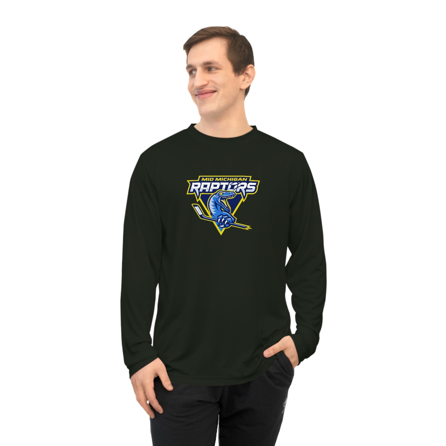 Raptors Logo Adult Long Sleeve Performance Tee