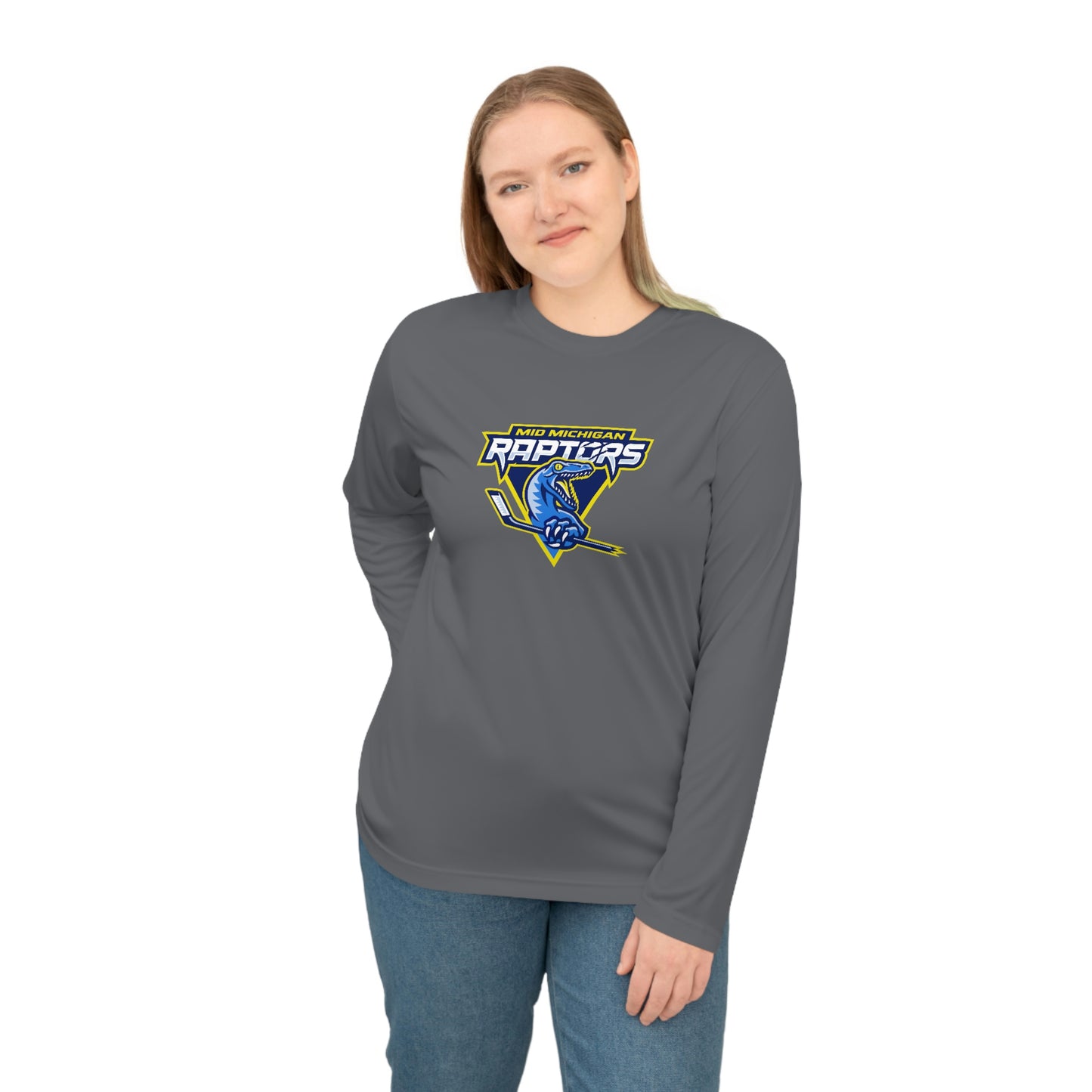 Raptors Logo Adult Long Sleeve Performance Tee
