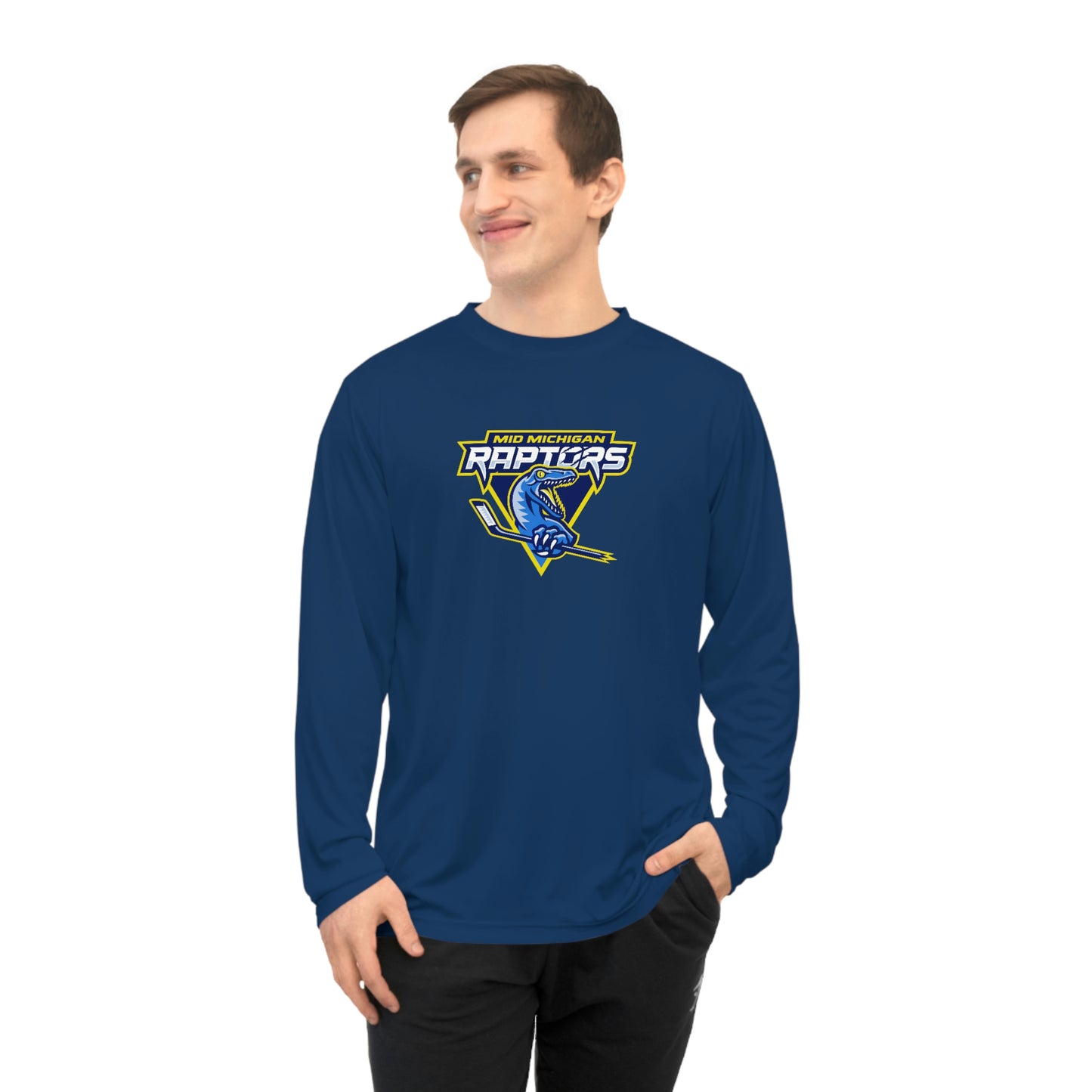 Raptors Logo Adult Long Sleeve Performance Tee