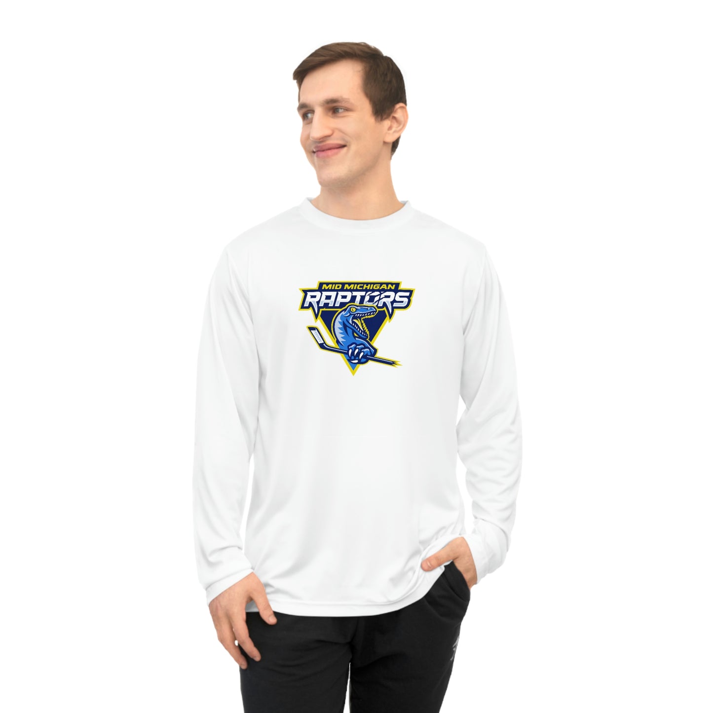 Raptors Logo Adult Long Sleeve Performance Tee