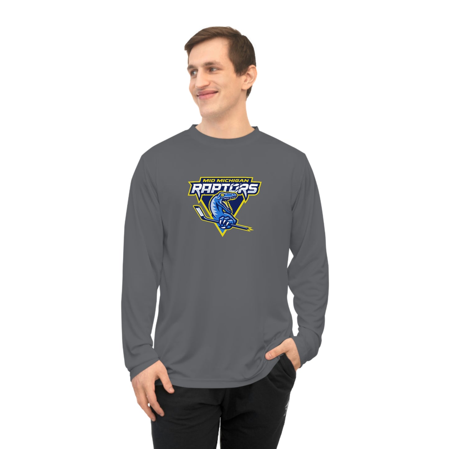 Raptors Logo Adult Long Sleeve Performance Tee
