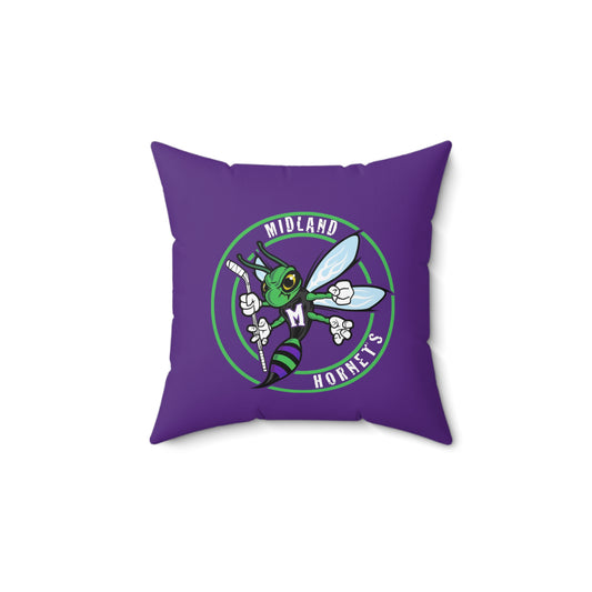 Hornets Hockey Faux Suede Square Pillow