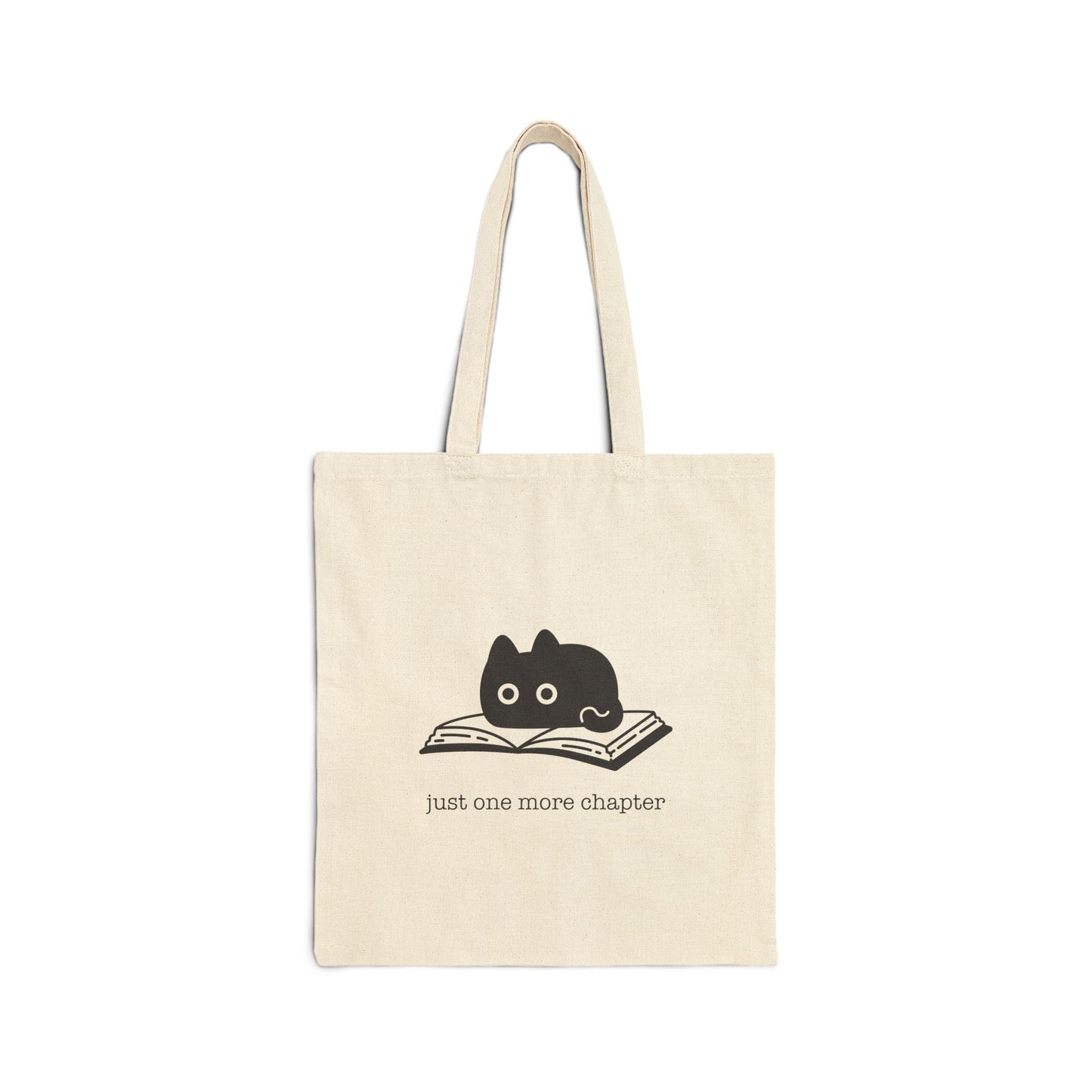 Just One More Chapter - Black Cat Canvas Tote Bag