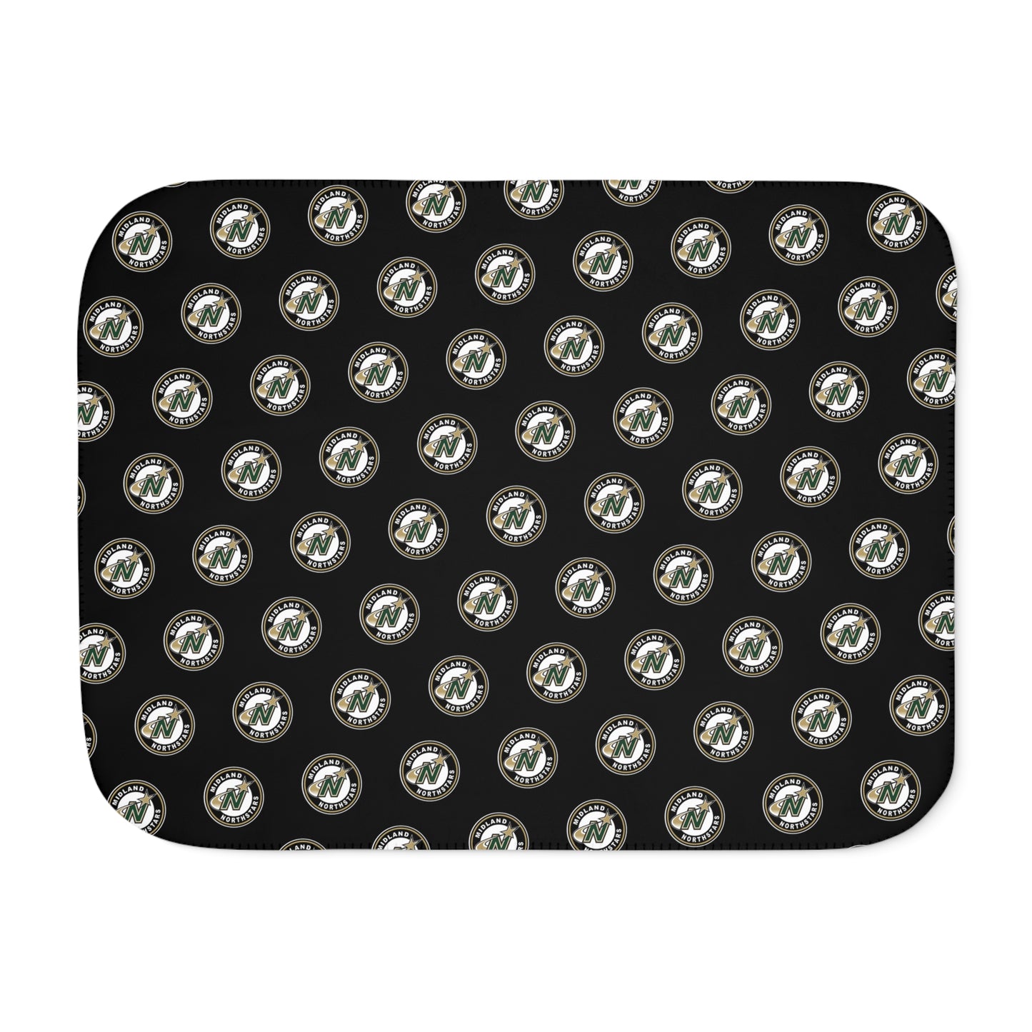 Northstars Logo Pattern Sherpa Blanket - Black