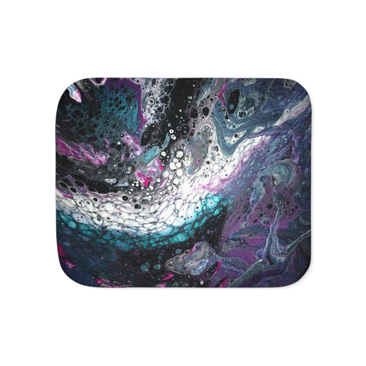 Exclusive! Go With the Flow Paint Pour Art Sherpa Blanket