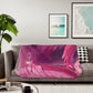 Exclusive! Pink Swirl Paint Pour Sherpa Blanket