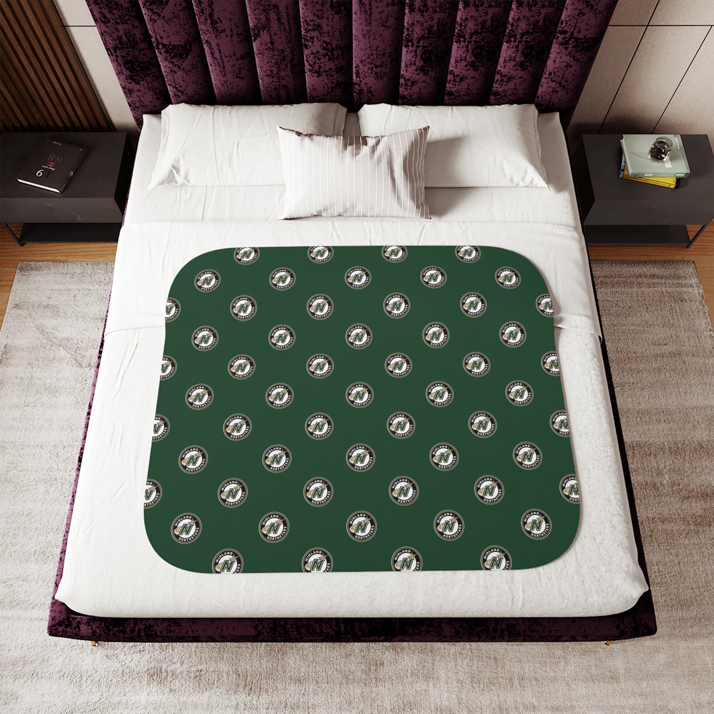 Copy of Northstars Logo Sherpa Blanket - Green