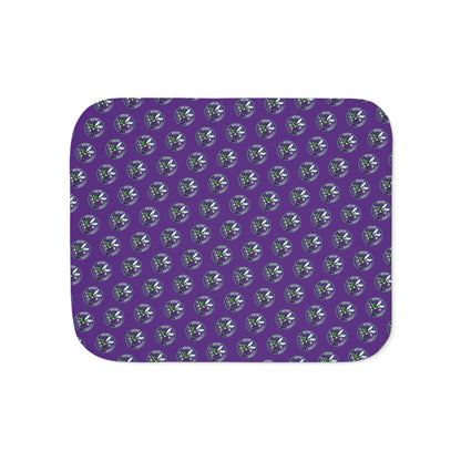 Hornets Logo Pattern Sherpa Blanket - Purple