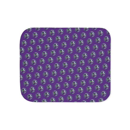 Hornets Logo Pattern Sherpa Blanket - Purple