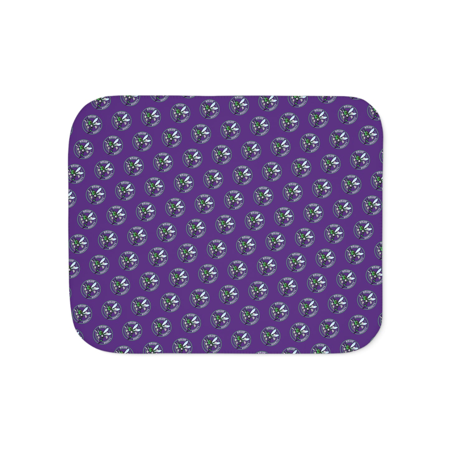 Hornets Logo Pattern Sherpa Blanket - Purple