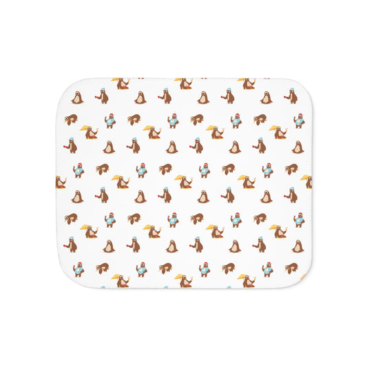 Sweet and Slothy Sherpa Blanket