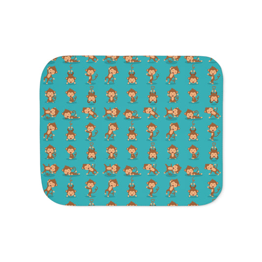 Silly Monkeys Sherpa Blanket